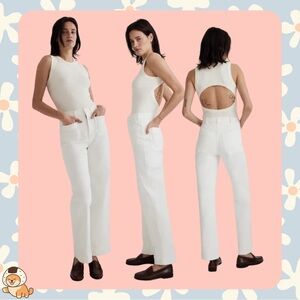Madewell The Tall Perfect Vintage Wide-Leg, Tile White, Sz 27T